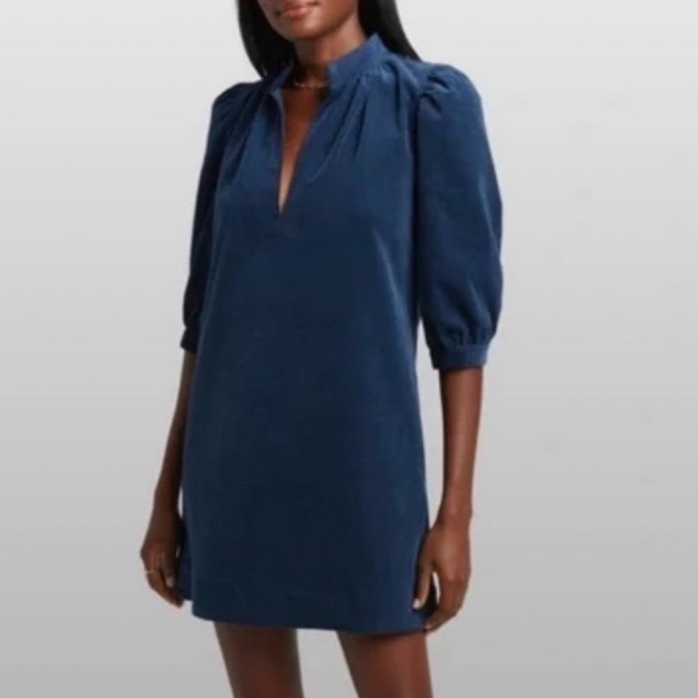 G. Label by Goop Alessandra Puff Sleeve Corduroy Dress